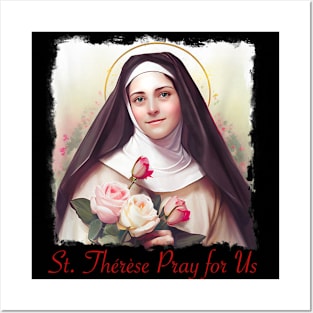 St Therese of Lisieux Little Flower Rose Catholic Saint Posters and Art